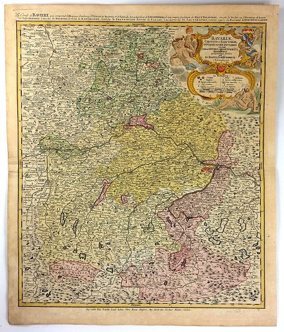 HOMANN HEIRS., Bavariae Circulus et Electorat In suas quasque Ditiones tam cum Adiacentibus Quam Insertis Regionibus, antique map, old maps