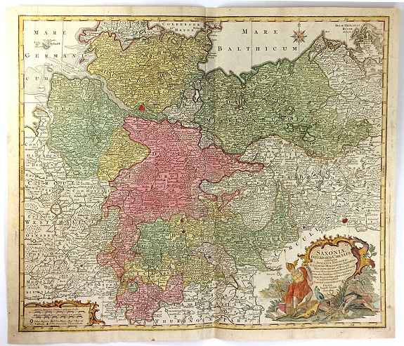 LOTTER, T., Saxoniae Inferioris circulus, exhibens ducatus Brunswic, antique map, old maps