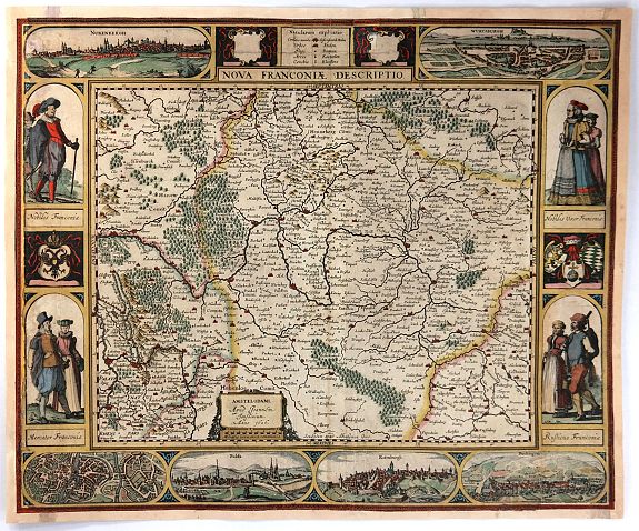 JANSSONIUS, J., Nova Franconiae Descriptio., antique map, old maps