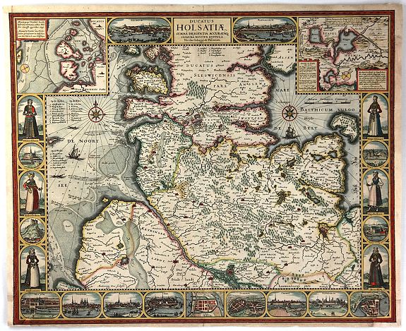 VISSCHER, J., Ducatus Holsatiae, Summa Diligentia Accurataque Censura Noviter., antique map, old maps