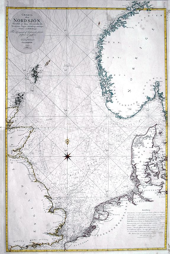 KLINT, G., Charta öfver Nordsjön..., antique map, old maps