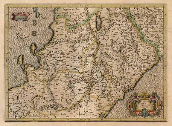 MERCATOR, G. , Abruzzo et Terra di Lavoro., antique map, old maps