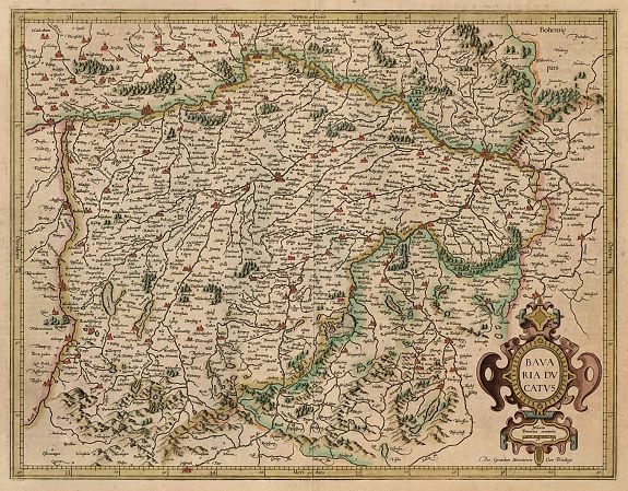 MERCATOR, G. , Bavaria Ducatus., antique map, old maps