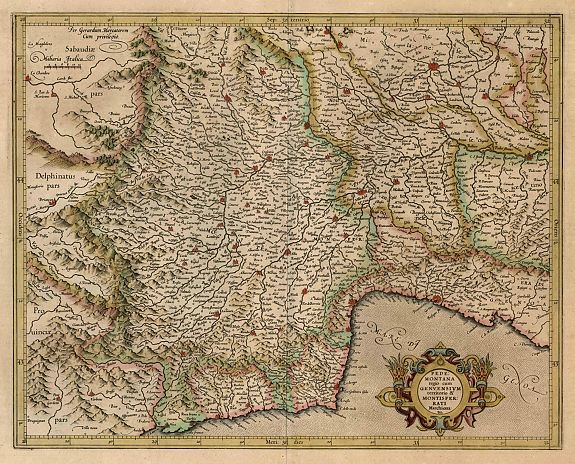MERCATOR, G. , Pedemontana Regio Cum Genuensium Territorio & Montisferrati Marchionatu., antique map, old maps