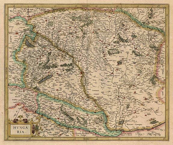 MERCATOR, G. , Hungaria., antique map, old maps