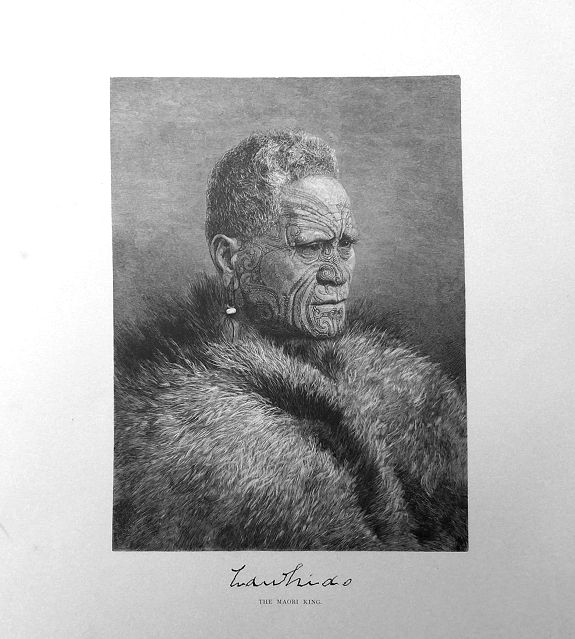 Frederic B. Schell. , Tawhiao The Maori King., antique map, old maps