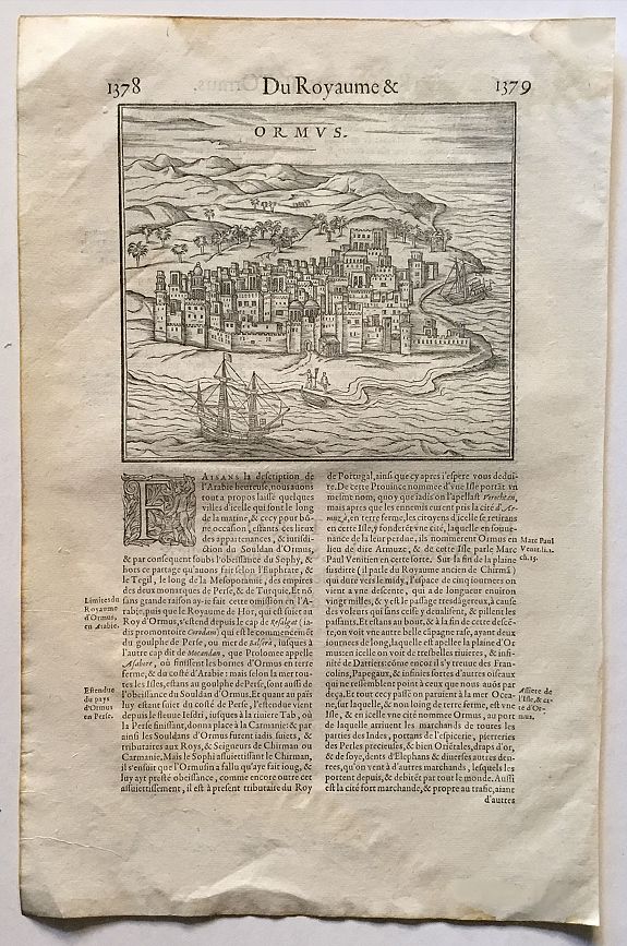 MÜNSTER,S. / DE BELLEFOREST, F., Ormus., antique map, old maps
