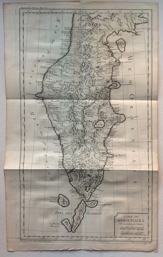 Bellin, N., Carte du Kamtchatka, antique map, old maps
