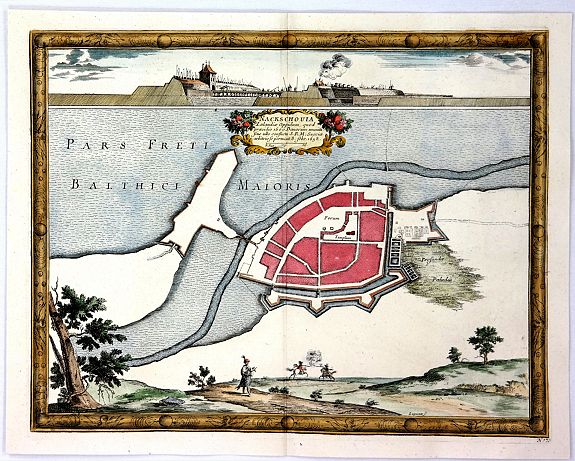 DAHLBERGH, E., Nackschovia lulandiae Oppidum, antique map, old maps