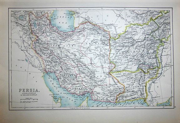 BLACK, Adam & Charles, Persia, Afghanistan & Beloochistan., antique map, old maps