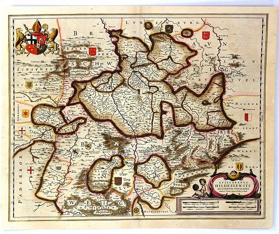 BLAEU, W. / J., Episcopatus Hildesiensis de Scriptio Novissima., antique map, old maps