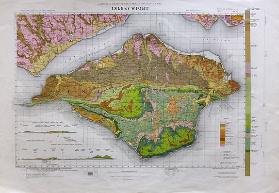 Ordnance Survey Office. , The Isle of Wight - Geological Survey of Great Britain , antique map, old maps