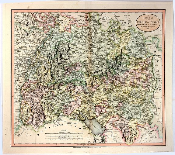CARY, J., A New Map of the Circle of Swabia, from the Latest Authorities , antique map, old maps