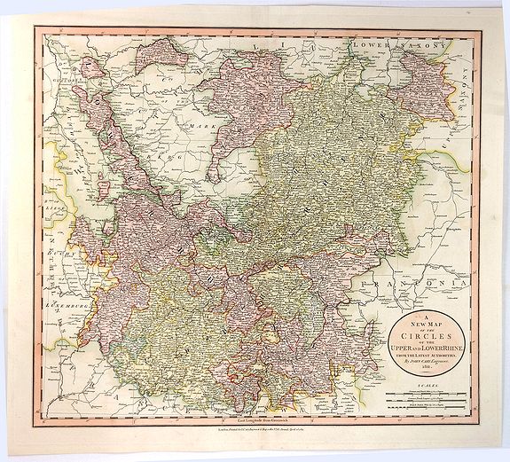 CARY, J., A New Map of the Circles of the Upper and Lower Rhine, from the Latest Authorities , antique map, old maps