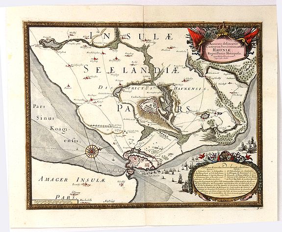 DAHLBERGH, E., Accurata Delineatio Castrorum Suecicorum ut et Haffniae, antique map, old maps