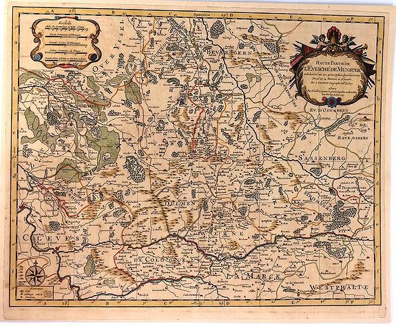 SANSON,N. / JAILLOT, H., Haute Partie De L'Evesche De Munster., antique map, old maps