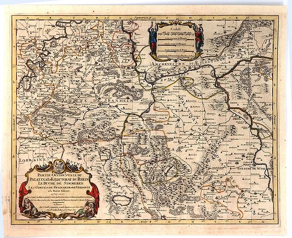 SANSON / JAILLOT., Occidentale du Palatinat et Eslectorat du Rhein Le Duché de Simmeren . . .., antique map, old maps