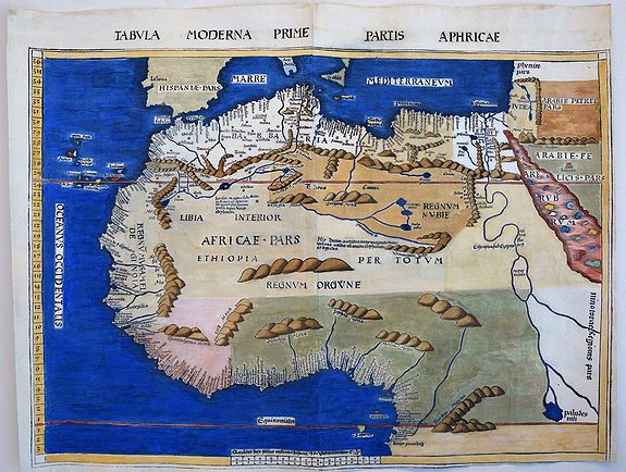PTOLEMY, C. / WALDSEEMÜLLER, M., Tabula Moderna Prime partis aphricae., antique map, old maps