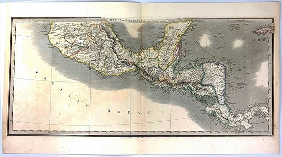 WYLD, J., Mexico and Guatemala, Shewing the position of the Mines., antique map, old maps