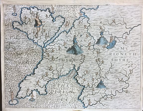 DRAYTON, Michael., Carnarvanshyre / Merionethshyre., antique map, old maps