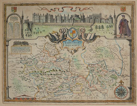 SPEED, J., Barkshire Described., antique map, old maps