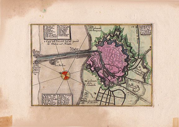 De Fer, Nicolas , Duynkerck en Flamand, ville Forte des Pais Bas, antique map, old maps