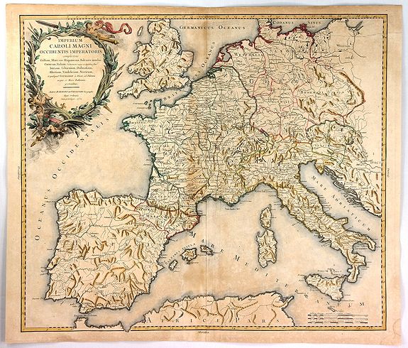 VAUGONDY, R., Imperium Caroli Magni Occidentis Imperations., antique map, old maps
