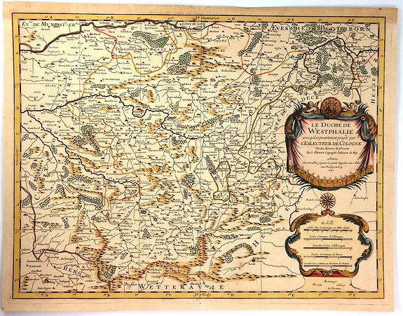 SANSON / JAILLOT, Le Duche de Westphalie … L’Esslecteur de Cologne, antique map, old maps