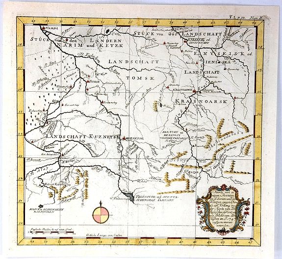 HANWAY, J., Kurtz von Ernigen Provinzen in Siberien und den Groenzen Yegen China, antique map, old maps