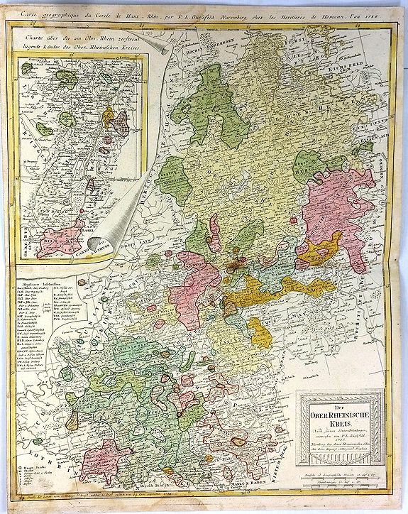 GUESSFELD, F., Der Ober Rheinische Kreis, antique map, old maps
