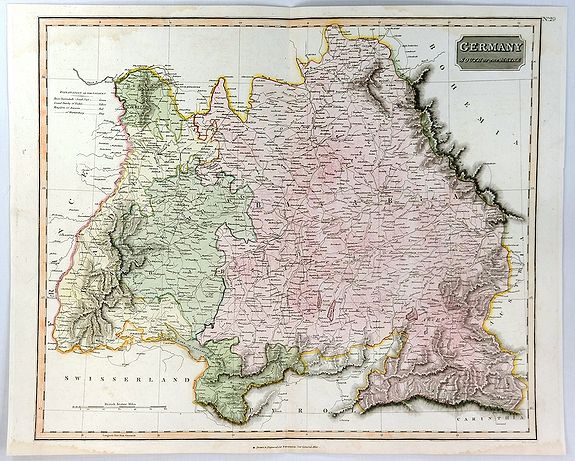 THOMSON, J., Germany South of the Maine., antique map, old maps