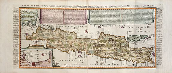 CHATELAIN, Henry., CARTE DE L'ILE DE JAVA: PARTIE OCCIDENTALE, PARTIE ORIENTALE DRESSEE..., antique map, old maps