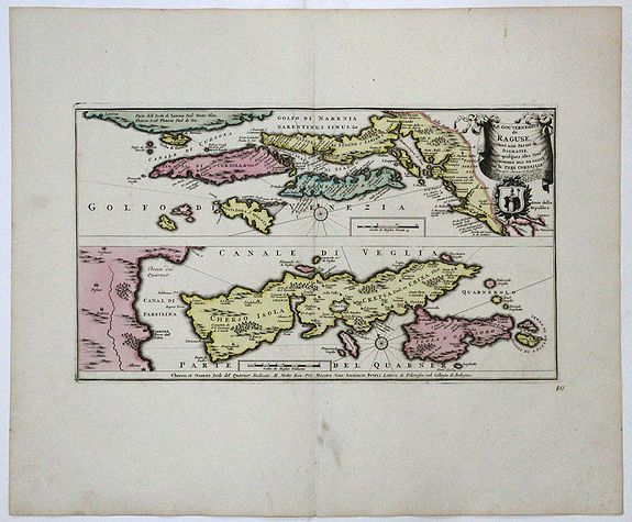 SCHENK J., Le Gouvernement de RAGUSE, estant une Partie de DALMATIE, 1730 ca, antique map, old maps