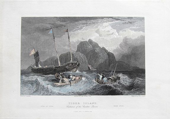 STANFIELD, C., Tiger Island. Entrance of the Canton River., antique map, old maps