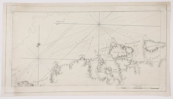 DES BARRES, J., A Chart of New York Island & North River: East River, Passage Through Hell’s Gate, Flushing Bay, Hampstead Bay …… (Fragment Only), antique map, old maps