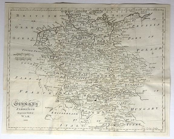 ANONYMOUS, Germany Exhibiting the Present Seat of War, 1805., antique map, old maps