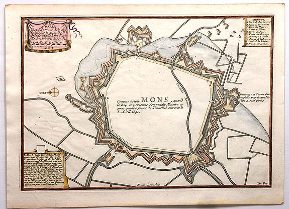 DE FER, N., Mons., antique map, old maps