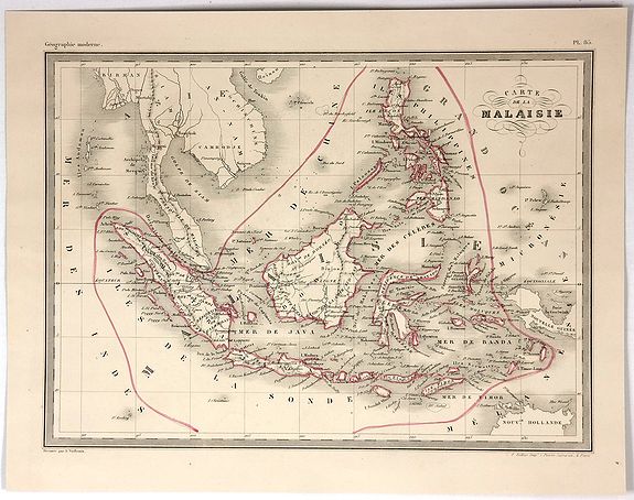 VUILLEMIN, A., Carte de la Malaisie., antique map, old maps