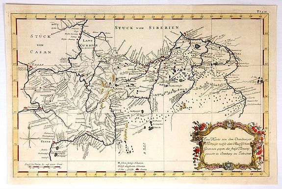 HANWAY, J., Eine Karte Von Dem Orenburger., antique map, old maps