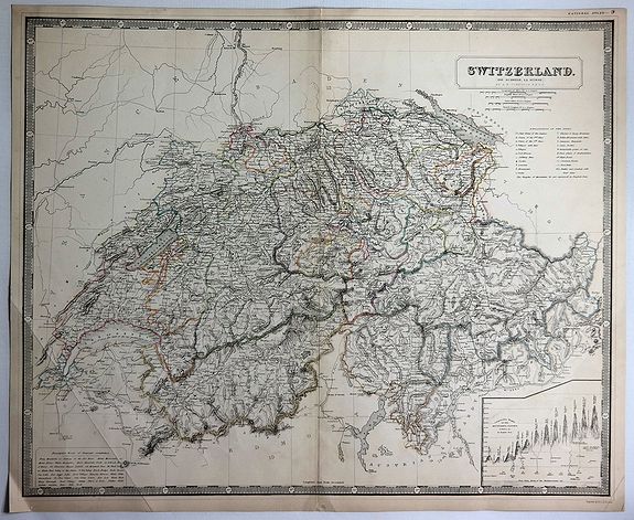 JOHNSTON, W & A.K., Switzerland (Die Schweiz ; La Suisse), antique map, old maps