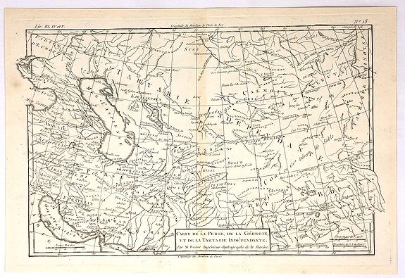 BONNE, R., Carte de la Perse, de la Georgie, et de la Tartarie Independante., antique map, old maps