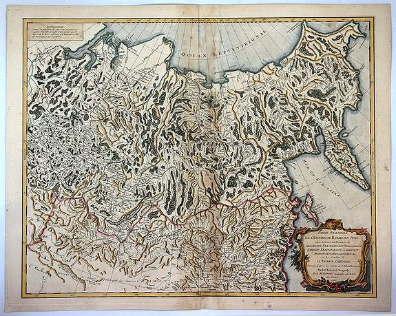 VAUGONDY, R., Partie orientale de L'Empire de Russie en Asie ..., antique map, old maps
