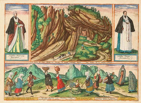 BRAUN,G. & HOGENBERG, F. , La Sierra de Sant Adrian en Biscaia de Georgio Houfnaglio..., antique map, old maps