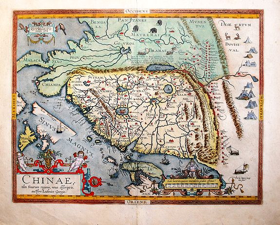 ORTELIUS, A., Chinae Olim Sinarum Regionis Nova Descriptio auctore Ludovico Georgio., antique map, old maps