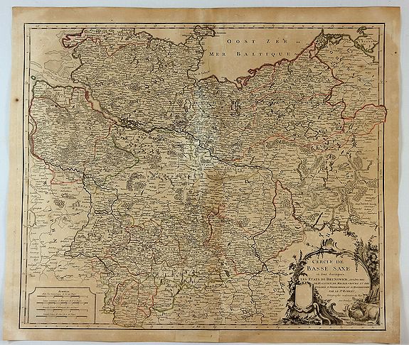 VAUGONDY, Robert., Cercles de Basse Saxe., antique map, old maps