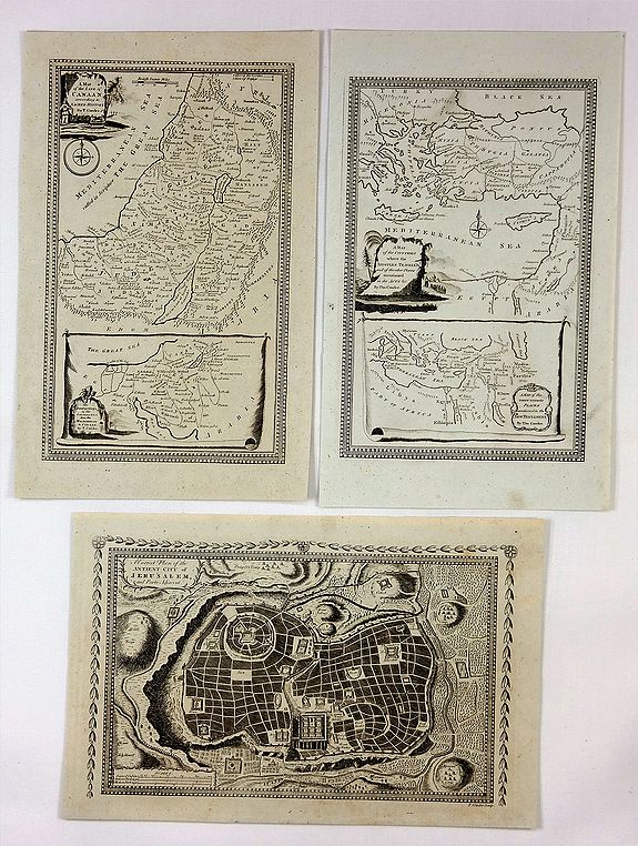 CONDER, T., Set of Three Bible Engravings by Condor., antique map, old maps