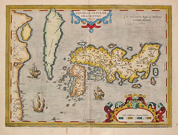 ORTELIUS, A., Iaponiae Insulae Descriptio; Ludoico Teisera Auctore., antique map, old maps