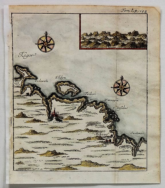 RENNEVILLE., Cola (Untitled)., antique map, old maps