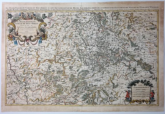 JAILLOT, A., La Basse Partie du Cercle du Haute Rhein Divisee en Tous Ses Stats et Souveraintes., antique map, old maps