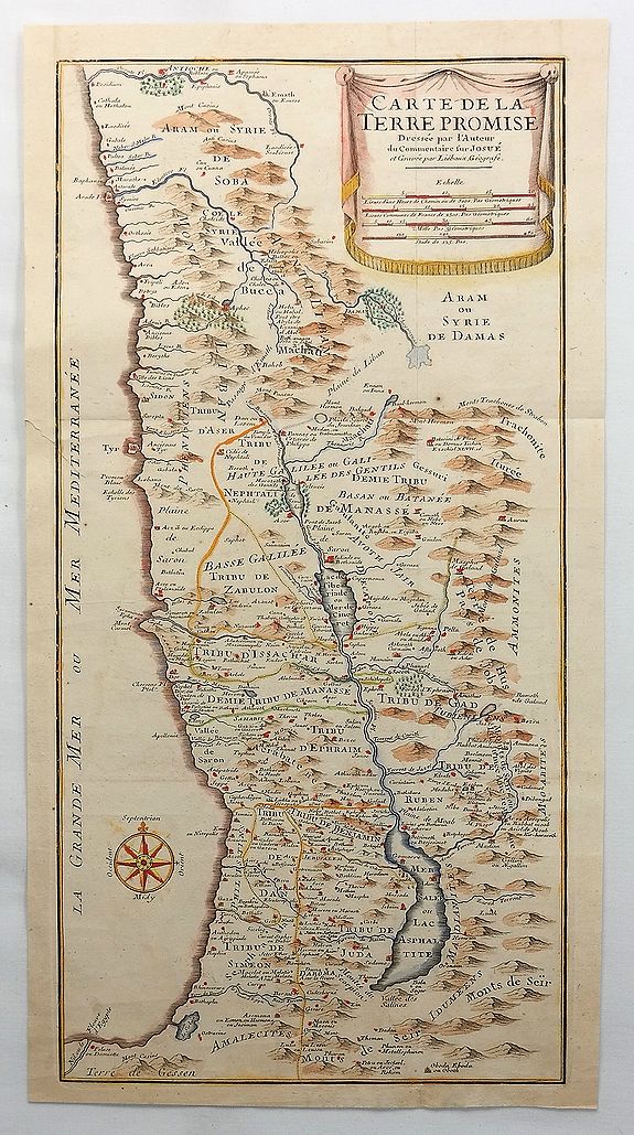 DE FER, N., Carte de la Terre Promise. . . , antique map, old maps